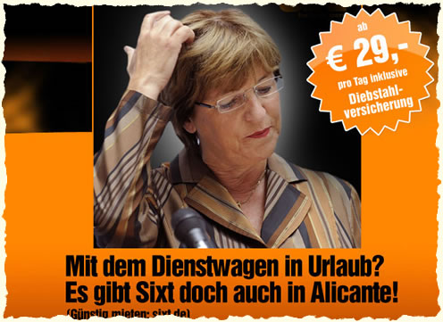Sixt-Werbung mit Ulla Schmidt (©: Sixt)
